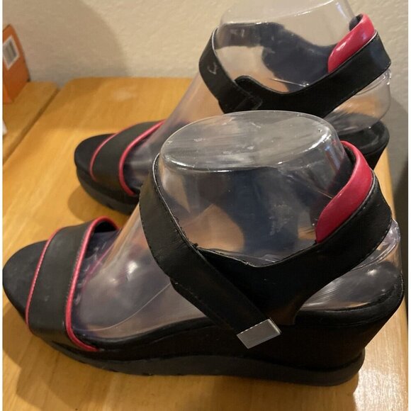Skechers Size 8 NewWave Modern Mama Black Red #34200 Sandals Wedge Platform‎ - Picture 2 of 6